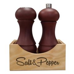 Мельницы для перца и соли, h 15 см, бук,  цвет ореховый, серия SET CASSETTA, Bisetti