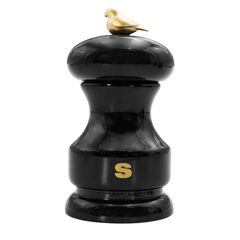 Мельница для соли 11 см, бук лакированный, цвет черный, серия Bird, Bisetti