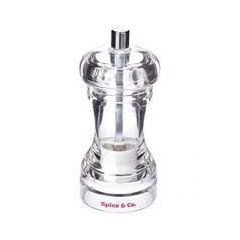 Мельница для соли и перца h 11,5 см, акрил, прозрачная, серия SPICE & CO, Bisetti