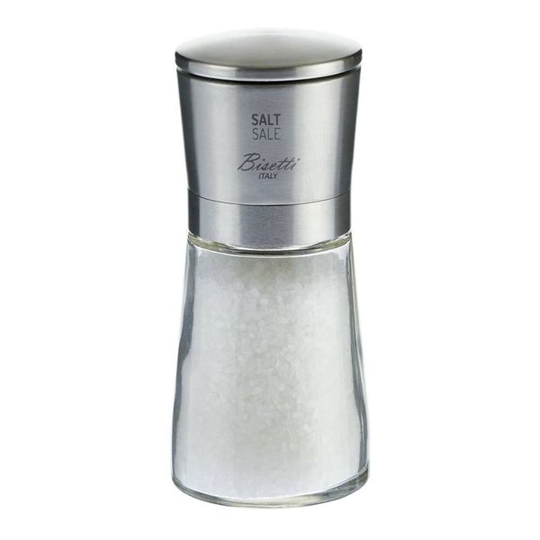 Мельница для соли  h 14,5 см, стекло, верхняя часть - нерж. сталь, прозрачная, серия LA SPEZIA, Bisetti