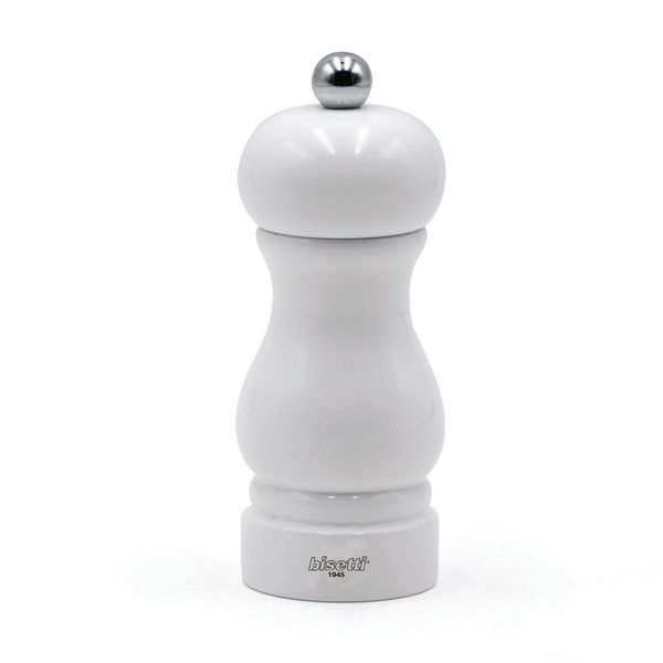 Мельница для перца h 13 см, бук лакированный, цвет белый, серия SORRENTO, Bisetti