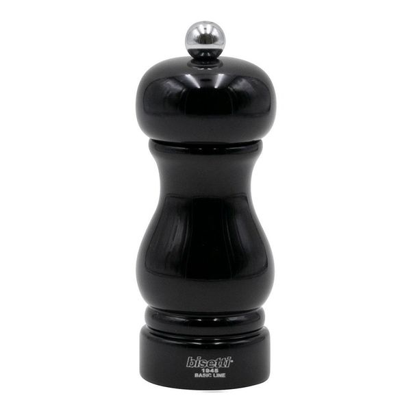 Мельница для перца h 13 см, бук лакированный, цвет черный, серия SORRENTO, Bisetti