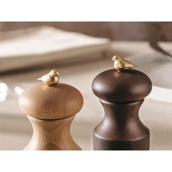 Мельница для перца 11 см, бук лакированный, цвет белый, серия Bird, Bisetti, изображение 2